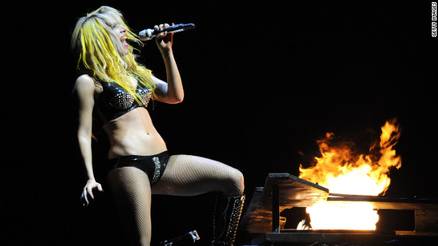 The recent images are not the first of the singer scantily clad. Here, she performs at the Staples Center in Los Angeles wearing a two-piece ensemble in 2010.