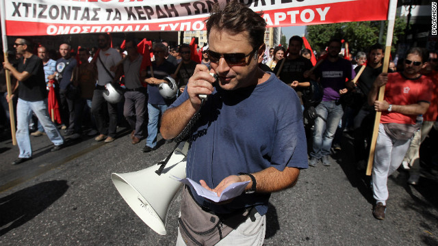 Protesters march in the demonstration on Wednesday.