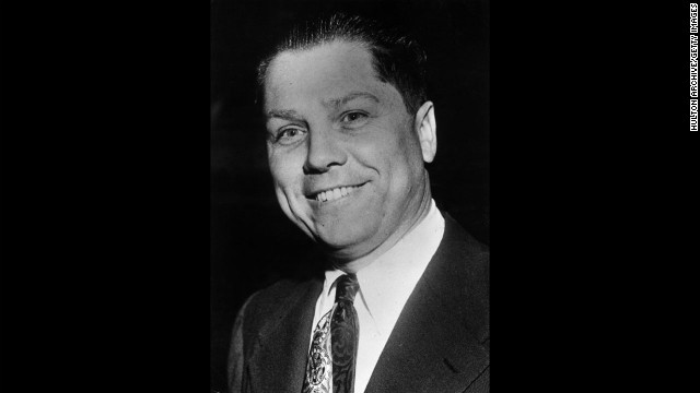 Nearly 40 years after his disappearance, former Teamsters boss Jimmy Hoffa, pictured circa 1955, remains among America's most famous missing persons. Authorities have been searching for the once powerful union boss since he vanished in 1975. The mystery continues, as authorities in Michigan, acting on a tip, failed to find any human remains after digging up a driveway in Michigan on Friday, September 28.