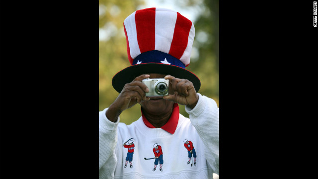 A U.S. fan takes photos Wednesday.