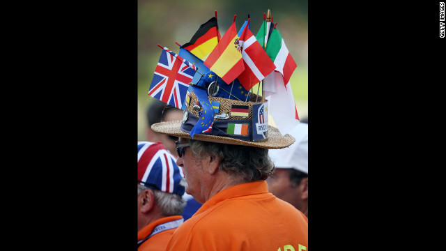 A Team Europe supporter watches the action Thursday.