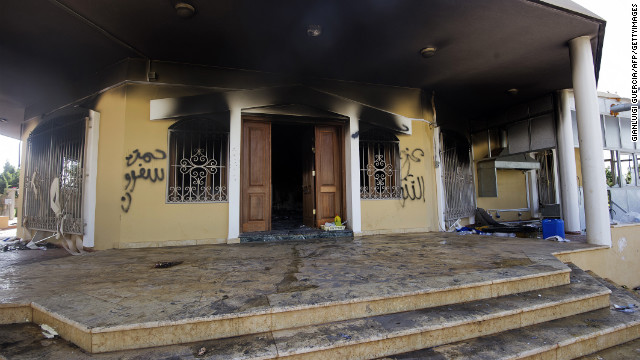 Demonstrators set the U.S. Consulate compound in Benghazi, Libya, on fire on September 11, 2012. The U.S. ambassador and three other U.S. nationals were killed during the attack. The Obama administration initially blamed a mob inflamed by a U.S.-produced movie that mocked Islam and its Prophet Mohammed, but later said the storming of the consulate appears to have been a terrorist attack. <a href='http://www.cnn.com/2012/09/11/middleeast/gallery/cairo-embassy/index.html'>View photos of protesters storming the U.S. Embassy buildings.</a>