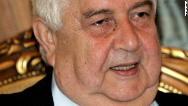 Syrian Foreign Minister Walid al-Moallem pictured on March 25, 2009.