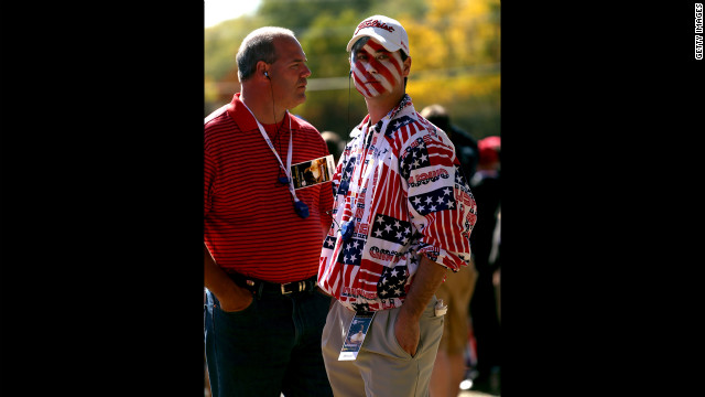 A U.S. fan watches the matches on Sunday.