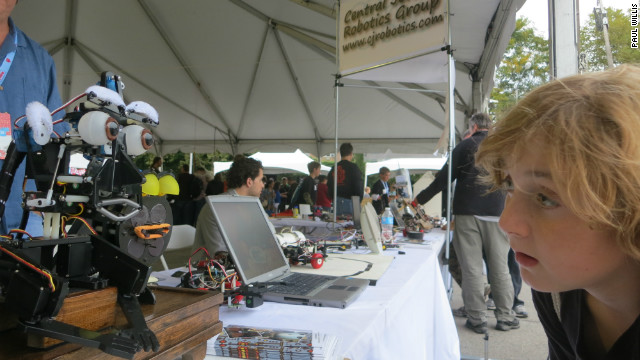 An encounter with a robot at the 2012 Maker Faire.