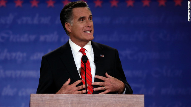 Romney speaks during Wednesday night's debate. The candidate called for a new economic path. 