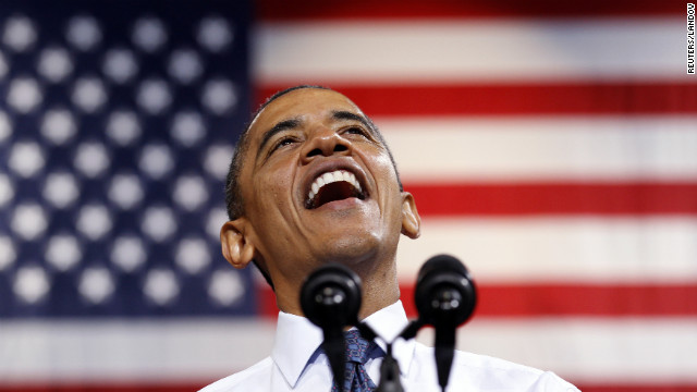 President Barack Obama smiles as he speaks during a campaign rally in Fairfax, Virginia on Friday.