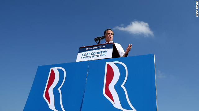 Romney addreses the crowd in Abingdon, Viriginia, on Friday.