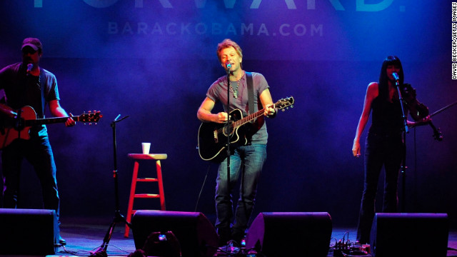 Jon Bon Jovi performs at an Obama for America event at the House of Blues in Las Vegas on Saturday. It was the last day people in Nevada could register to vote in the upcoming presidential election.