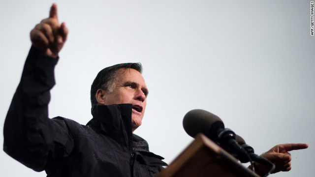 Rain doesn't keep Romney from campaigning in Newport News, Virginia, on Monday, October 8.