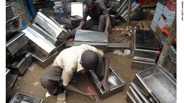 Youth unemployment is a growing problem in Kenya and constitutes 70% of total unemployment. Here, a young Kenyan blacksmith, makes iron-cases that he sells for $4 each. Thousands of others just like him find themselves underemployed, in positions below their skills base.