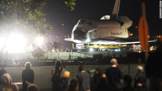 Endeavour makes its final commute through L.A. streets