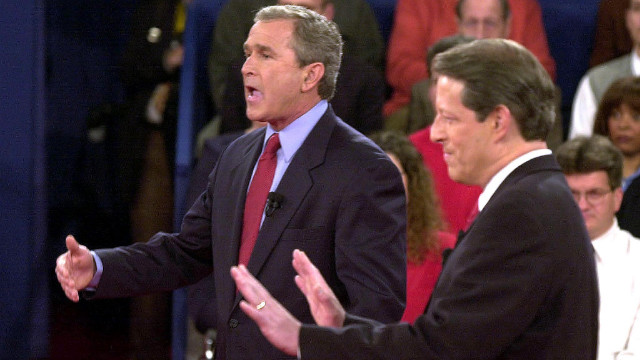 In 2000, Vice President Al Gore invaded GOP rival George W. Bush's personal space, which made for an uncomfortable moment. 