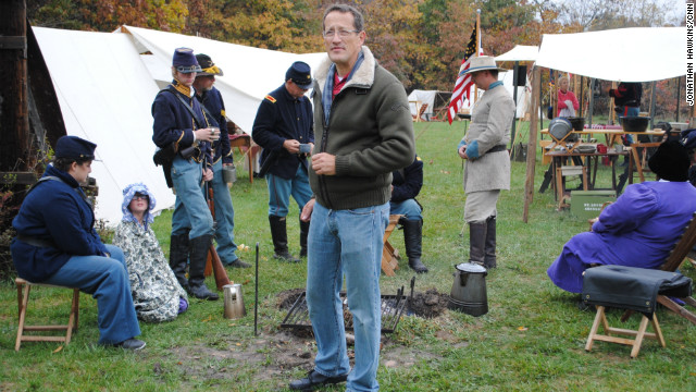 CNN's Richard Quest takes a time out from battle in the Union camp