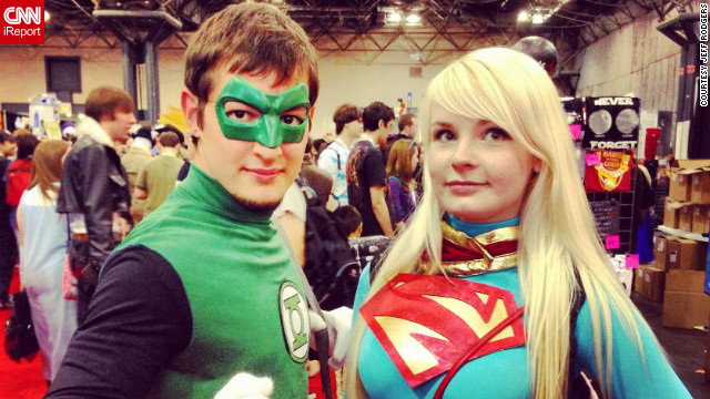 Jeff Rodgers, a photographer from Memphis, Tennessee, attended his fourth Comic Con this year, but missed last year. He could definitely tell a big difference in the size of the convention. "They added a day and essentially made it twice as big." He snapped a photo of these two dressed as Green Lantern and Supergirl.