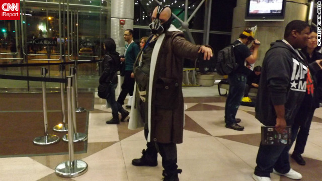 Don't worry, Bane's not robbing a bank here. But fans dressed as the "Dark Knight Rises" character were seen in many of the iReport photos from New York Comic Con.