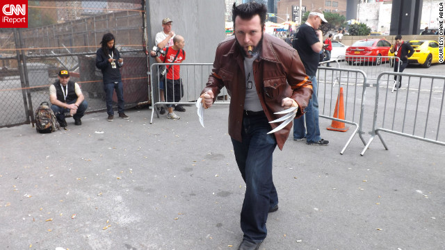 Diane Abela shot quite a few photos of fans in costume for iReport, for the second year in a row at New York Comic Con. She caught this man in character as Wolverine just outside the convention.