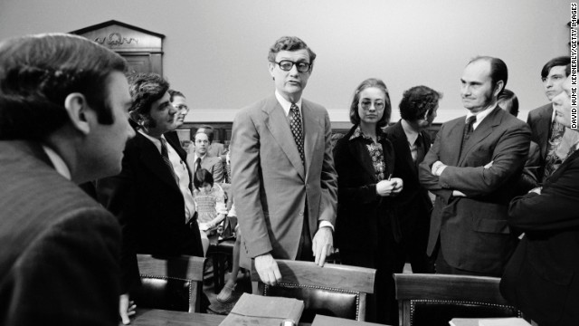 Hillary Rodham, center, a lawyer for the Rodino Committee, and John Doar, left, chief counsel for the committee, bring impeachment charges against President Richard Nixon in the Judiciary Committee hearing room at the U.S. Capitol in 1974. From her early days as a lawyer to one of the most powerful people in Washington, here's a look at Clinton at through the years: