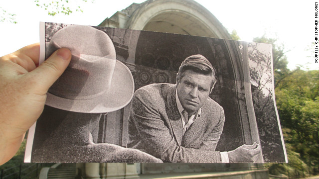 We couldn't resist including this shot of a giant George Peppard at the Naumburg Bandshell. Constructed in 1862, it's located in Central Park, just south of the Bethesda Terrace near 72nd Street.