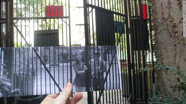 Gabe (Josh Hutcherson) and Rosemary (Charlie Ray) enter Septuagesimo Uno Park, a parkette on 71st Street between Broadway and West End Avenue. 