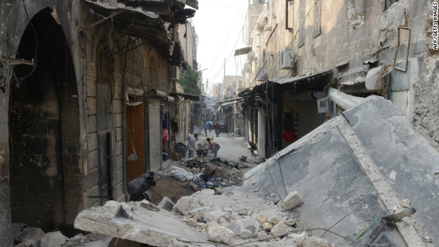 Fighting continued across Syria Tuesday (October 23, 2012), including in the northern city of Aleppo pictured.