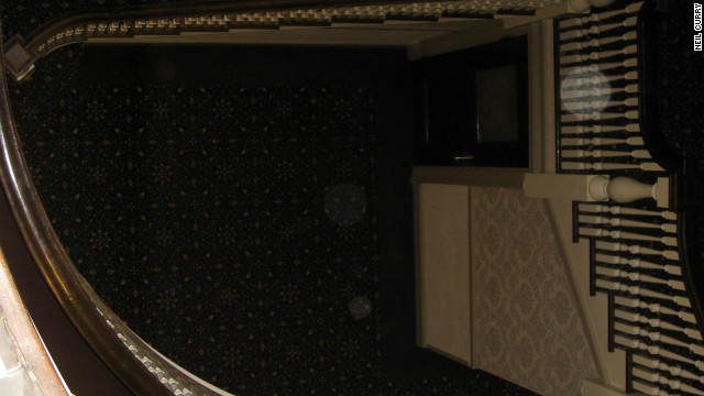 The mysterious 'orbs' captured by Neil Curry's family camera in a stairwell at the Stanley Hotel.