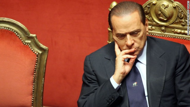 Berlusconi listens during a debate at the Senate on December 13, 2010, in Rome, Italy.