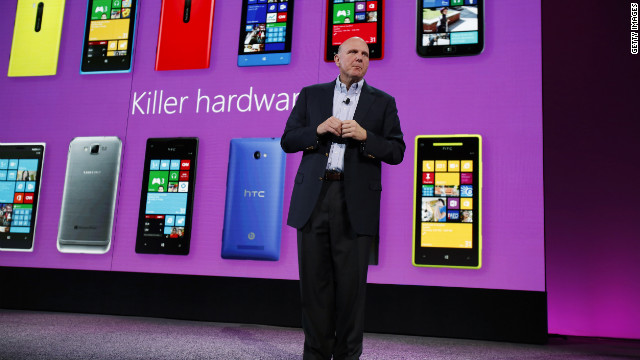 Microsoft CEO Steve Ballmer unveils Windows Phone 8 on Monday in San Francisco.