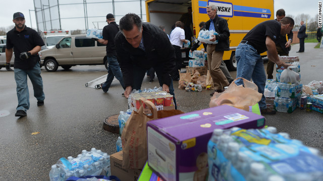 At Romney storm event, some donations supplied by campaign