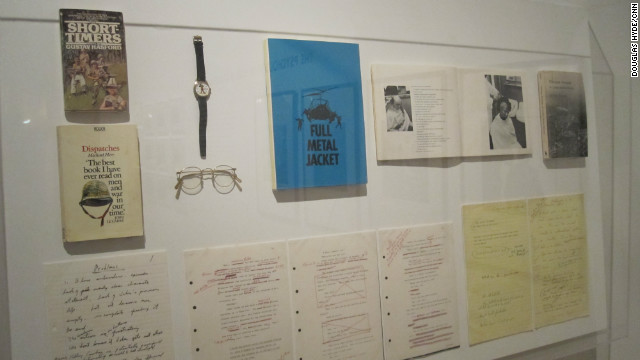 Kubrick turned his attention to the Vietnam War in "Full Metal Jacket." Among the film's artifacts on display are the glasses worn by the lead character, "Joker."