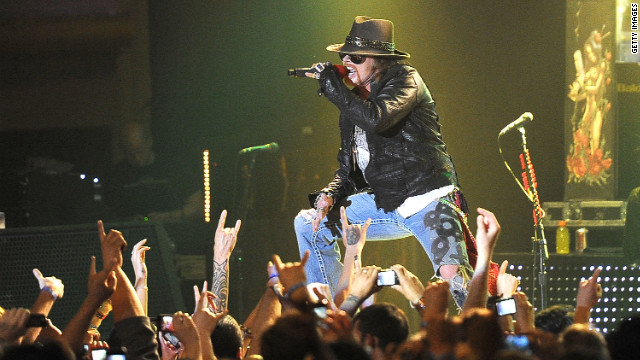 Rose performs for a crowd at the Hollywood Palladium in March.