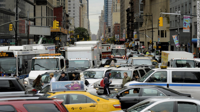 Traffic snarls in New York City on Wednesday. Residents and businesses across the Eastern Seaboard are attempting to return to their daily lives in the aftermath of Superstorm Sandy. 