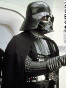 Formerly a Jedi named Anakin, Darth Vader eventually goes over to the dark side of the Force.