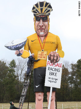 Disgraced cyclist Lance Armstrong is the subject of annual Bonfire Night celebrations in the British town of Edenbridge. An effigy of Armstrong will be burned during the celebrations, which mark the foiling of Guy Fawkes' "gunpowder plot" to blow up the Houses of Parliament and kill King James I in 1605. The Edenbridge Bonfire Soceity has gained a reputation for using celebrity "Guys," including Tony Blair, Jacques Chirac and Saddam Hussein.