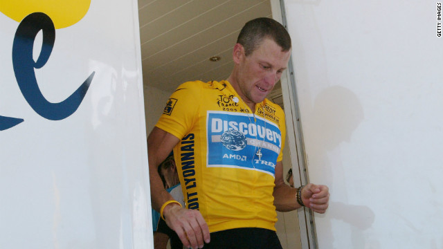 Despite taking over 200 drug tests, Armstrong -- seen here leaving an anti-doping control center during the 2005 Tour de France -- never recorded a positive result, prompting some to question the real nature of modern-day sport. 