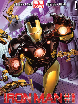 In Marvel Now's first issue of "Iron Man," out on November 7, a contemplative Stark re-evaluates his life's work and takes on an old enemy. His dialogue would fit if it were delivered by Downey. And, he has a brand new suit.