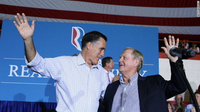 Golf legend Jack Nicklaus believes Mitt Romney's business acumen will provide a brighter future for his children and grandchildren in the financially-troubled United States. 