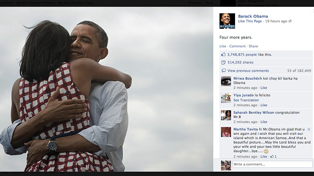 Barack Obama posted this image on his Facebook page Tuesday night. 