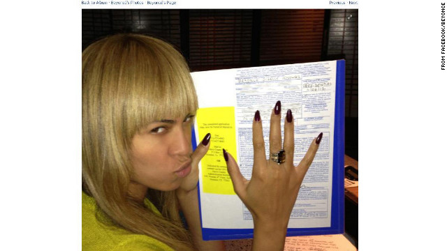 Beyonce had her game face on as she went to cast her vote on November 6.