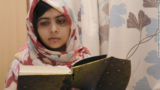 Malala Yousafzai, 15, reads a book on November 7 at the Queen Elizabeth Hospital in Birmingham, England, where she is being treated after being shot by the Taliban in her native Pakistan in October. <a href='http://www.cnn.com/2012/10/14/middleeast/gallery/malala-praying/index.html'>See photos of the global rally behind Malala</a>.