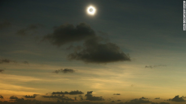 Totality is seen during the solar eclipse at Vlassof Cay in Palm Cove on Wednesday.