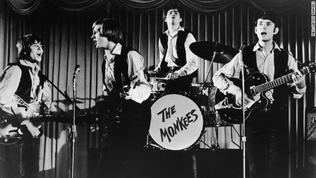 Davy Jones, Peter Tork, Mickey Dolenz and Michael Nesmith of The Monkees, the band created for the 1960s TV series of the same name, won the hearts of fans with hits like "I'm a Believer," "Pleasant Valley Sunday" and "Daydream Believer."