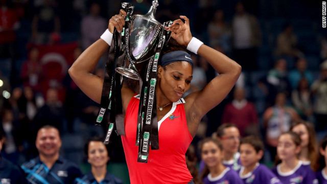 Serena Williams ended a dominant second half of 2012 by winning the season-ending WTA Championships in Istanbul. It marked the end of a dramatic change in fortunes for the 31-year-old.