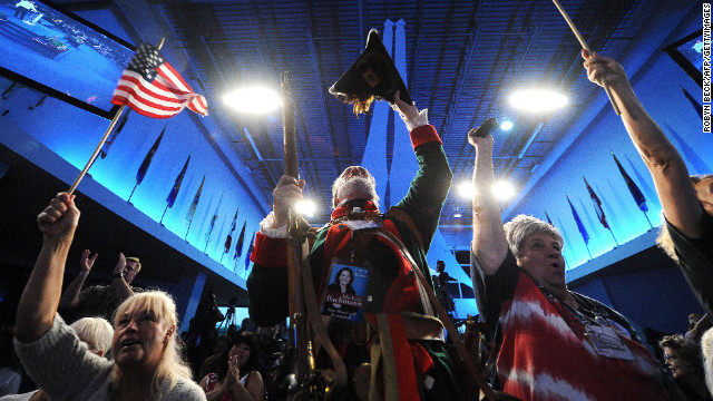 William Temple dresses in colonial attire reminiscent of the 18th-century revolutionary era at the Tea Party Unity Rally ahead of the Republican National Convention in Tampa on August 26, 2012.