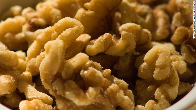 Walnuts are packed with tryptophan, an amino acid your body needs to create the feel-great chemical serotonin. (In fact, Spanish researchers found that walnut eaters have higher levels of this natural mood-regulator.) Another perk: "They're digested slowly," says Dr. David Katz, director of the Yale Prevention Research Center. "This contributes to mood stability and can help you tolerate stress."
