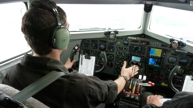 Captain Erik Bengtsson flies Polar 6 on a test flight over Bremerhaven before deployment to Greenland. 