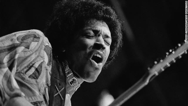 Here, Hendrix performs at the Isle of Wight Festival in August 1970, which according to Rolling Stone was the rock guitarist's last concert before his death.