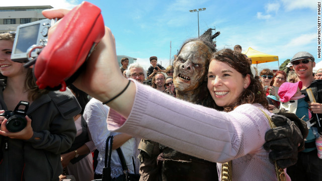 "Hobbit" fans are treated to the sight of orcs wandering the streets of New Zealand's capital.