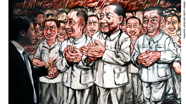 File photo of a painting by Chinese artist Zeng Fanzhi in Hong Kong.
