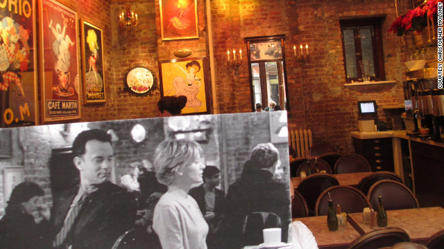 Tom Hanks and Meg Ryan meet at Cafe Lalo. The popular New York City cafe -- located at 83rd Street and Amsterdam Avenue -- also appears in the Bollywood film Anjaana Anjaani.